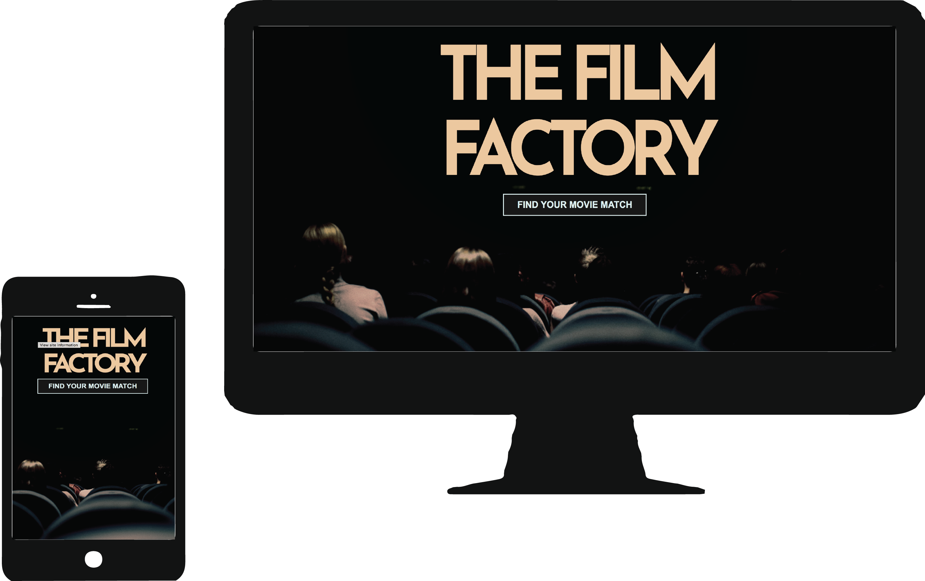 The Film Factory website displayed on desktop and mobile screens.